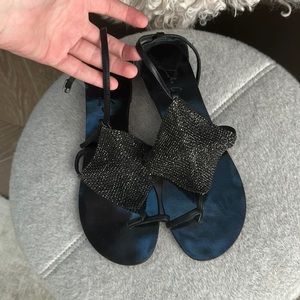 LOLA CRUZE Black Jewel Sandals